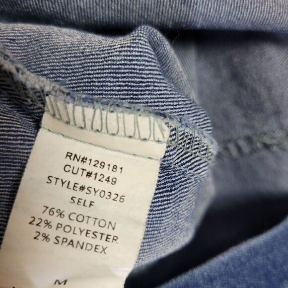 Machine Jeans Skirt Womens Medium Blue Denim Belted Snap Front Long Length - Picture 5 of 8